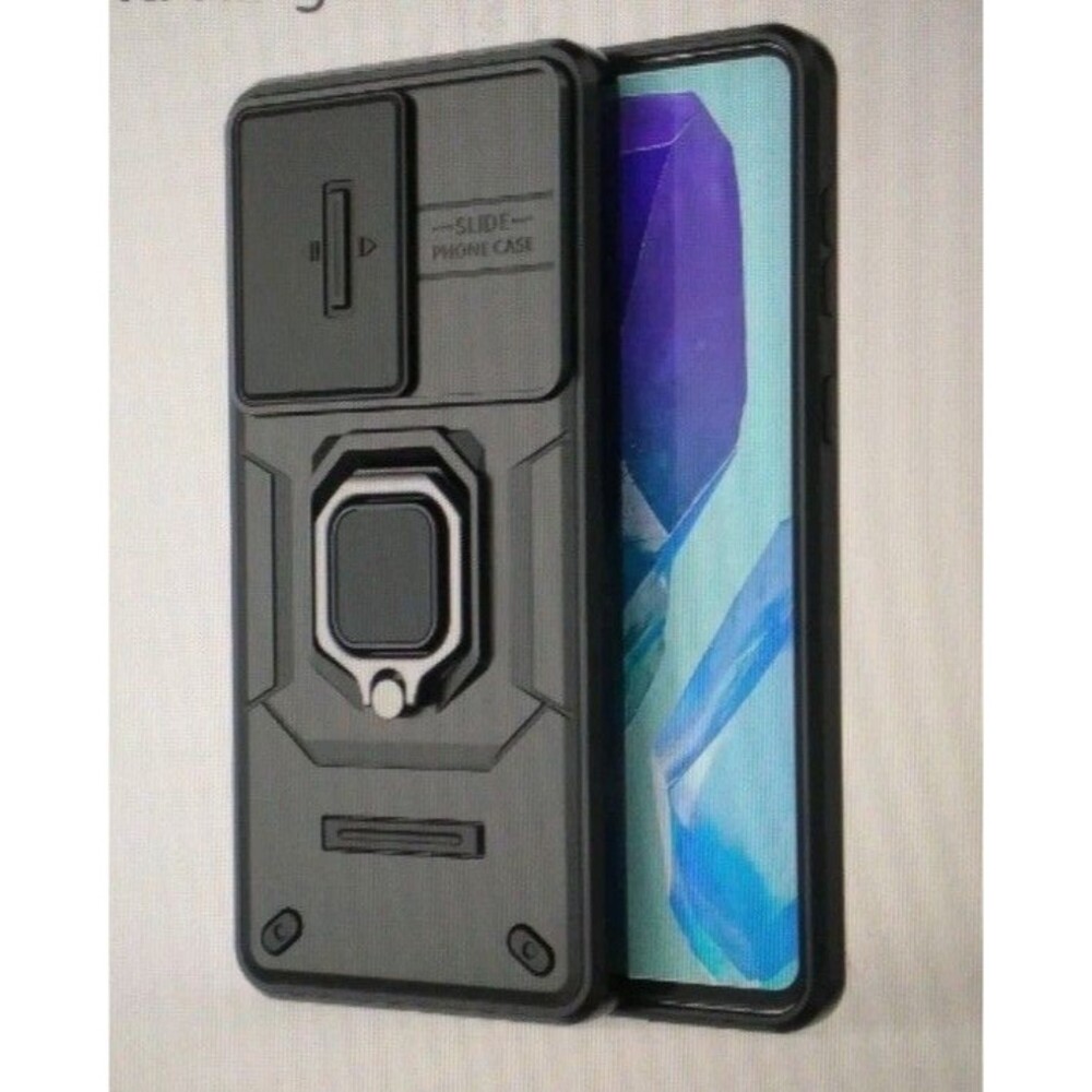 Black Slide Window Heavy Duty Protector Case For Samsung Galaxy M55 5G NIB
